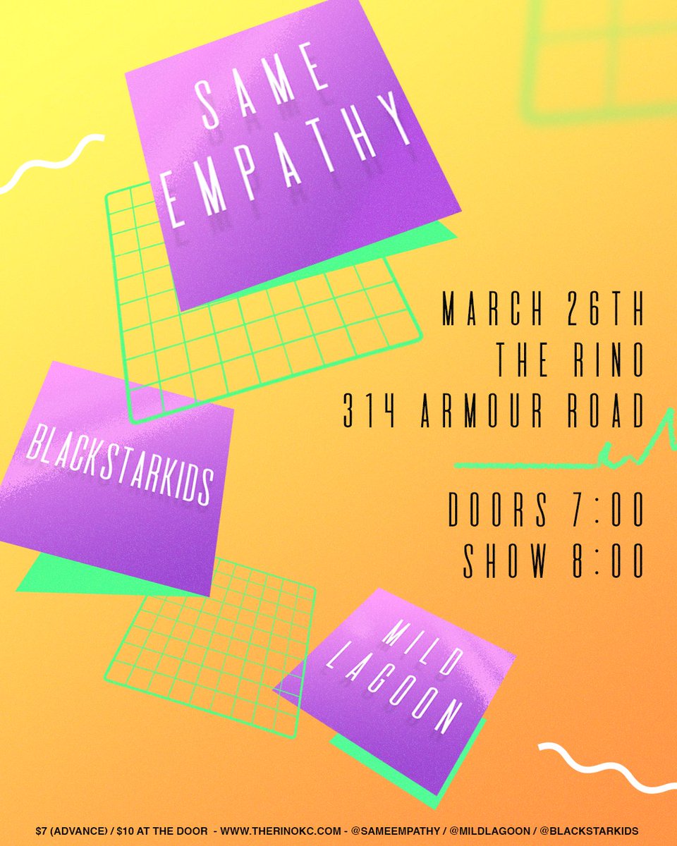 sameempathy's tweet image. Tickets for our show with @blackstarkids and @mildlagoon are still available!

sameempathy.com/shows