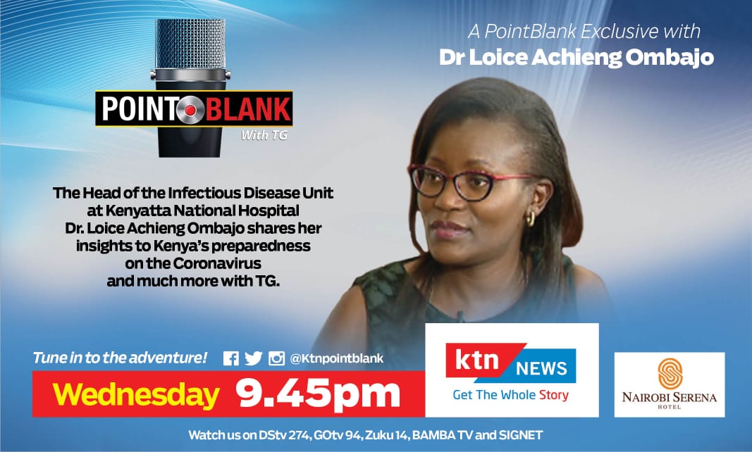 cbs_ke's tweet photo. Tonight on the #KTNPointblank TG will host Dr Loice Achieng' Ombajo, the Head of the Infectious Disease Unit at the KNH, she will be shading more light on Kenya's Preparedness on the COVID-19. Tune on the @KTNNewsKE @9.45PM and learn about the preventive measures.
@StandardKenya https://t.co/sjPr8V02gA