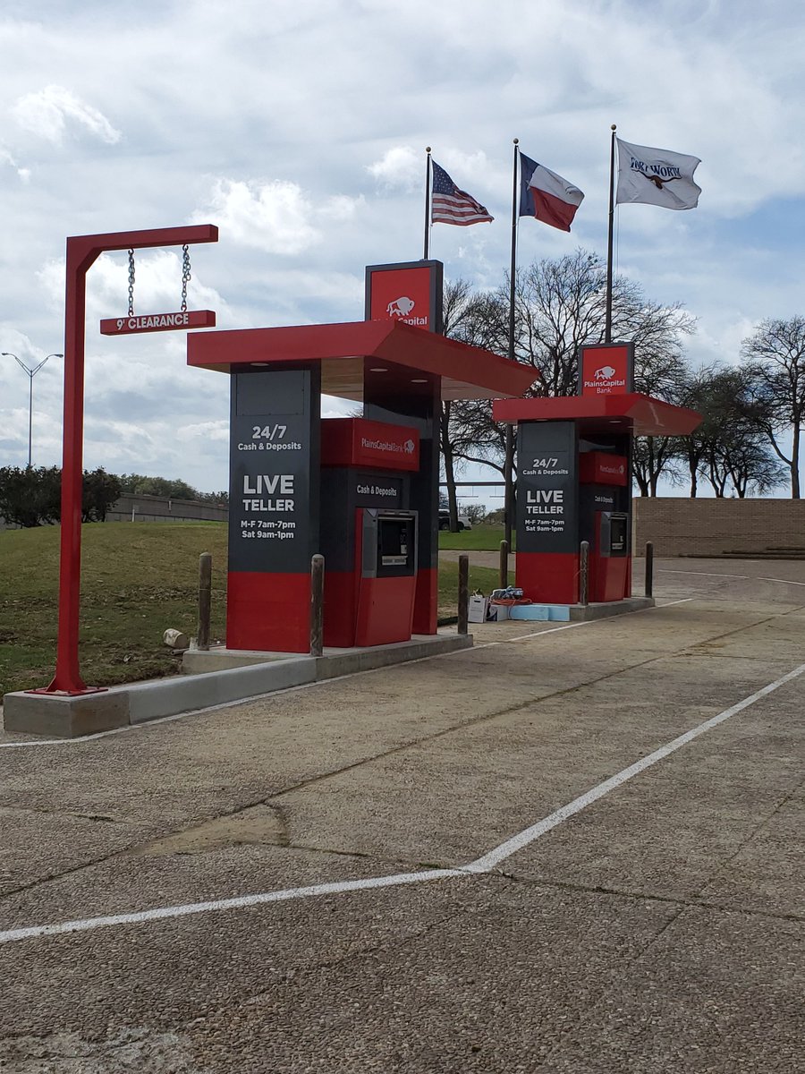 TMSDesignINC's tweet image. Two is even better than one. #ATMBranding #TMSDesign #NCR #ATMCanopies #LiveTeller