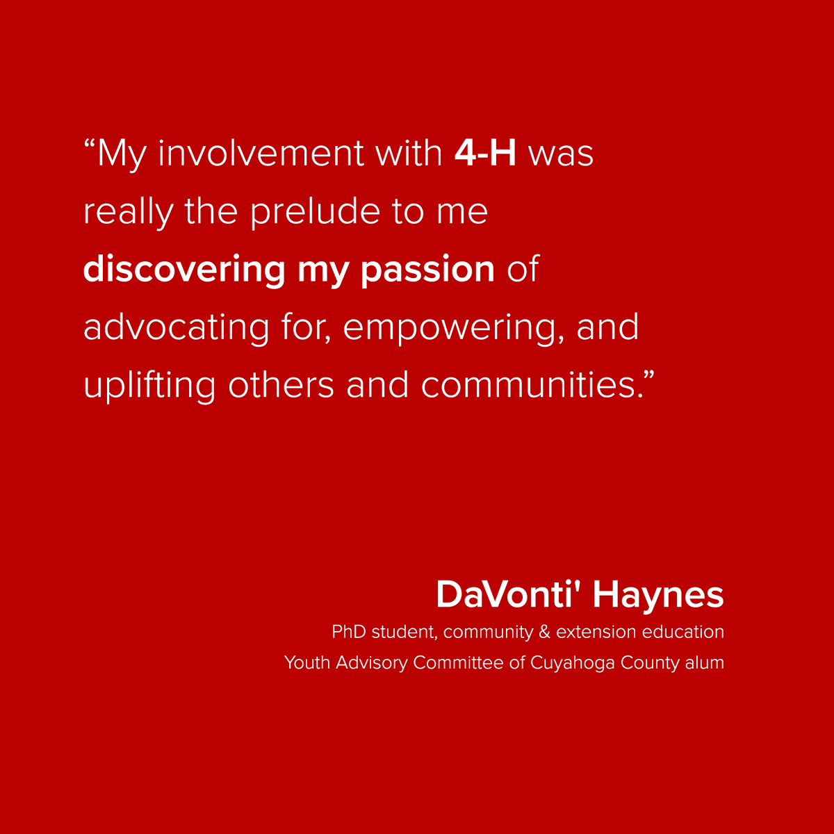 ACELatOSU's tweet image. DaVonti' Haynes is a Ph.D. student studying agricultural communication, education, and leadership.

Visit our blog to learn more about how #Ohio4H influenced DaVonti' to pursue a Ph.D. in community and extension education. 

u.osu.edu/acel/2020/03/1…

#ACELatOSU#CFAES#Ohio4HWeek