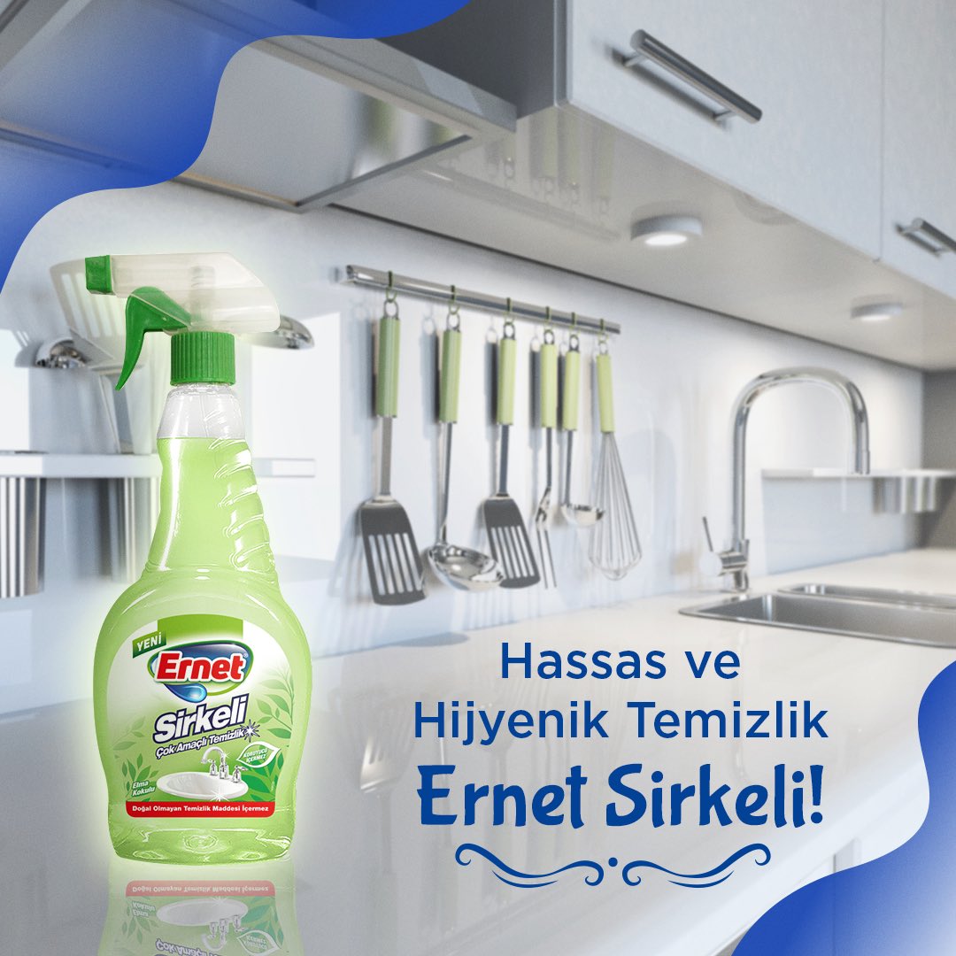 Ernetturkiye's tweet photo. Doğal olmayan temizlik maddesi içermeyen Ernet Sirkeli, hijyene ihtiyacınız olan tüm yüzeylerde yanınızda.

#Cleanintips #GüçlüTemizlik #PratikTemizlikGücü #EvdekiYardımcınız #Hygienic https://t.co/xh9xvgfLQV