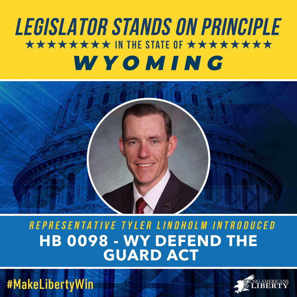 YALiberty's tweet photo. Thank you @Tyler_Lindholm for sponsoring the Defend the Guard Act which requires a declaration of war before sending our troops overseas. End endless wars! https://t.co/c2j8lW7QZ8