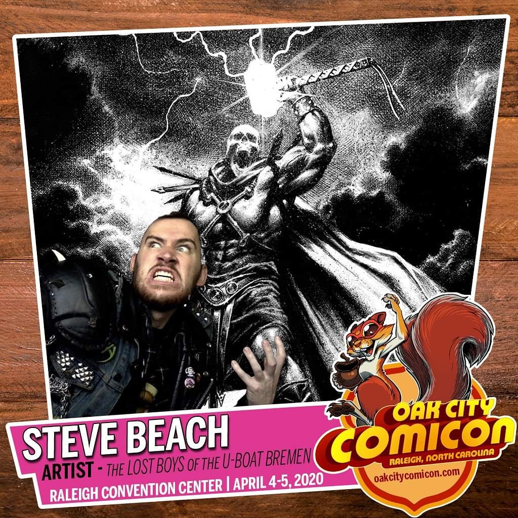 OakCityComicon's tweet photo. . @stevebeach1212 is the artist for The Lost Boys of the U-Boat Bremen, Shed, and a new limited series, Graven. His gritty, generally macabre, art brings new depth to the many series he works on!
Grab tickets for just $20!
https://t.co/P4eGG4IG6c https://t.co/UF46GNA8M6