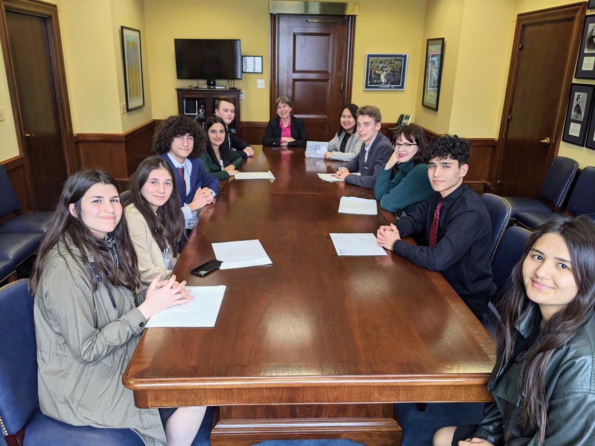 Three cheers for Connie from <a href="/SenAmyKlobuchar/">Senator Amy Klobuchar</a>'s office for talking to <a href="/FLEXProgram/">FLEX Program</a> exchange students about what it's like to be a woman working in the government and in Congress. #ExchangeOurWorld #CivEdWeek