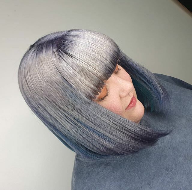 FunkyDivasSalon's tweet photo. Steel & Teal Colour & Cut by Sam | Hillsborough Barracks | 01142338565 #colour #haircolour #colourexperts #saloncolour #greyhair #steelhair #bluehair #bob #goldwell #goldwellelumen #salon #sheffieldsalon #funkydivassalons https://t.co/L4uFnCb43e https://t.co/rsC4OgyJ7l