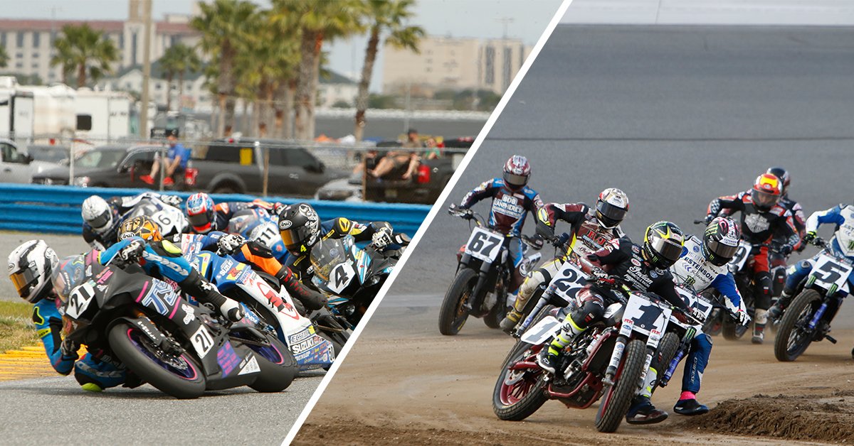 DAYTONA's tweet photo. A first-time #BikeWeek At DAYTONA doubleheader is set for Saturday at Daytona International Speedway, with the 79th annual #DAYTONA200 presented by CoMoto pairing with the #DAYTONATT for a unique day-night experience.
📰➡️ https://t.co/pF8zxpa6Ma https://t.co/egZjU2ZwB9