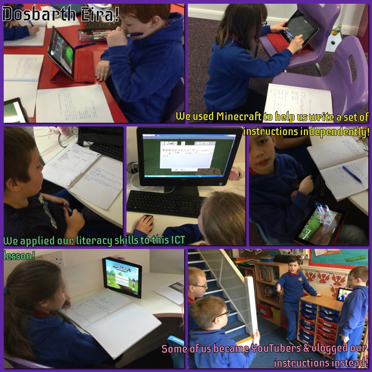 PPS_Eira's tweet image. Also in #DosbarthEira today, we ventured to the I-Suite to develop both our Literacy &amp;amp; DCF skills!We had to write step-by-step instructions on how to build a building using Minecraft @PlayCraftLearn 👾Then we tested the instructions on Mrs Dowd!😂 @Phip_Primary #phipict #phiplit