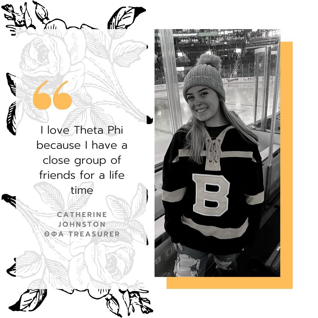 ☆° Sister Spotlight °☆
Our next spotlight is our treasurer, Catherine Johnston! Catherine is a junior Business Administration major with a professional sales certificate. Thank you for all you do for our ΘΦΑ sisters! 💙