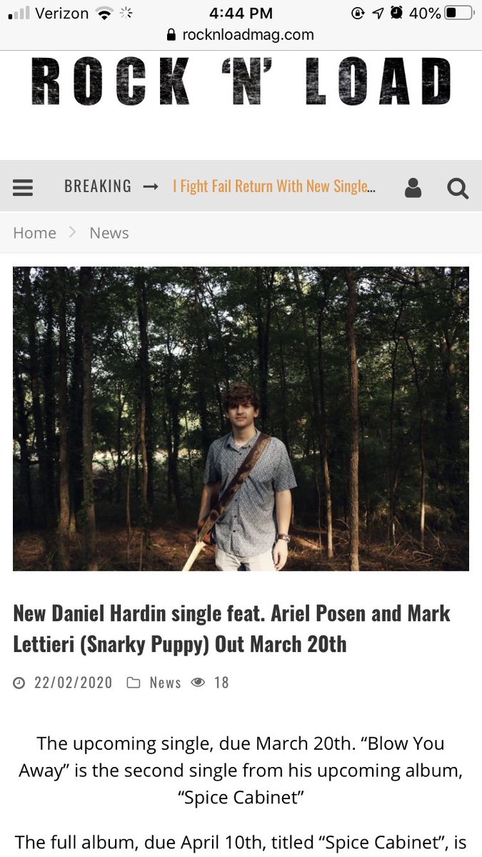 Also a big shoutout to @rocknloadmag for this article about the 2nd single coming out 3/20, check it out!

rocknloadmag.com/news/new-danie…