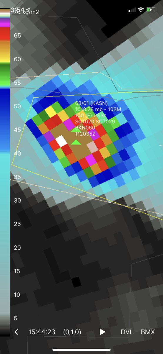 dopplerneal's tweet photo. That’s quite the hail core there. #alwx @weatherlab3d https://t.co/FpBY4xub11