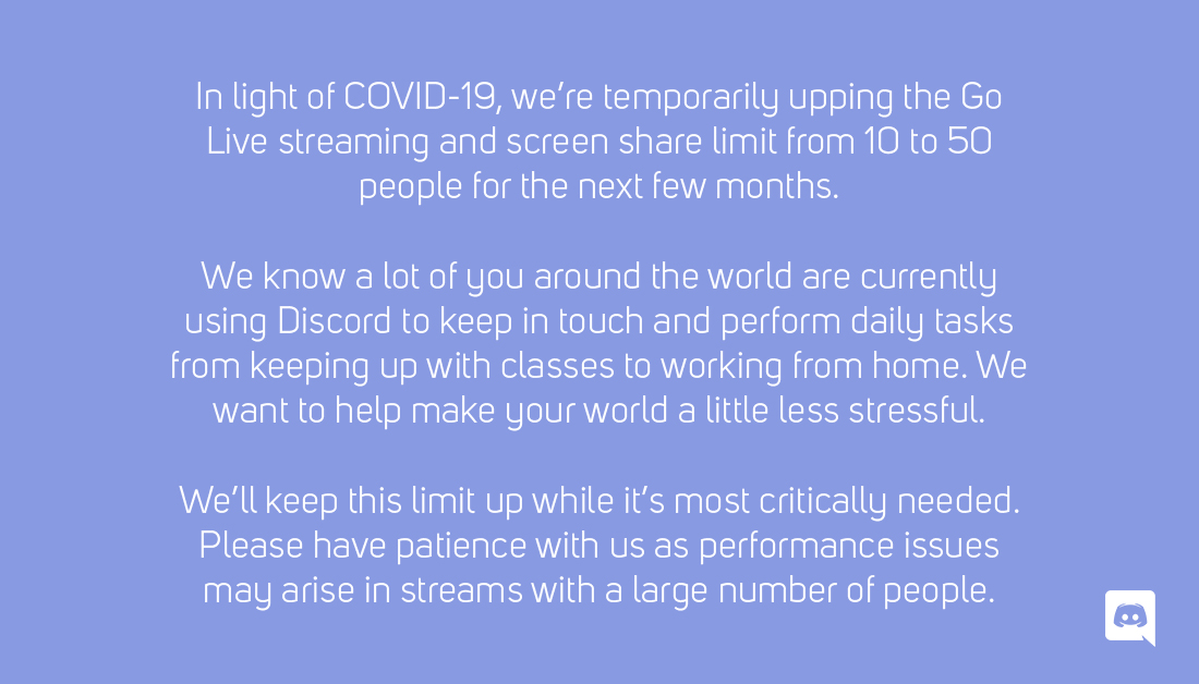 An update from us regarding COVID-19: