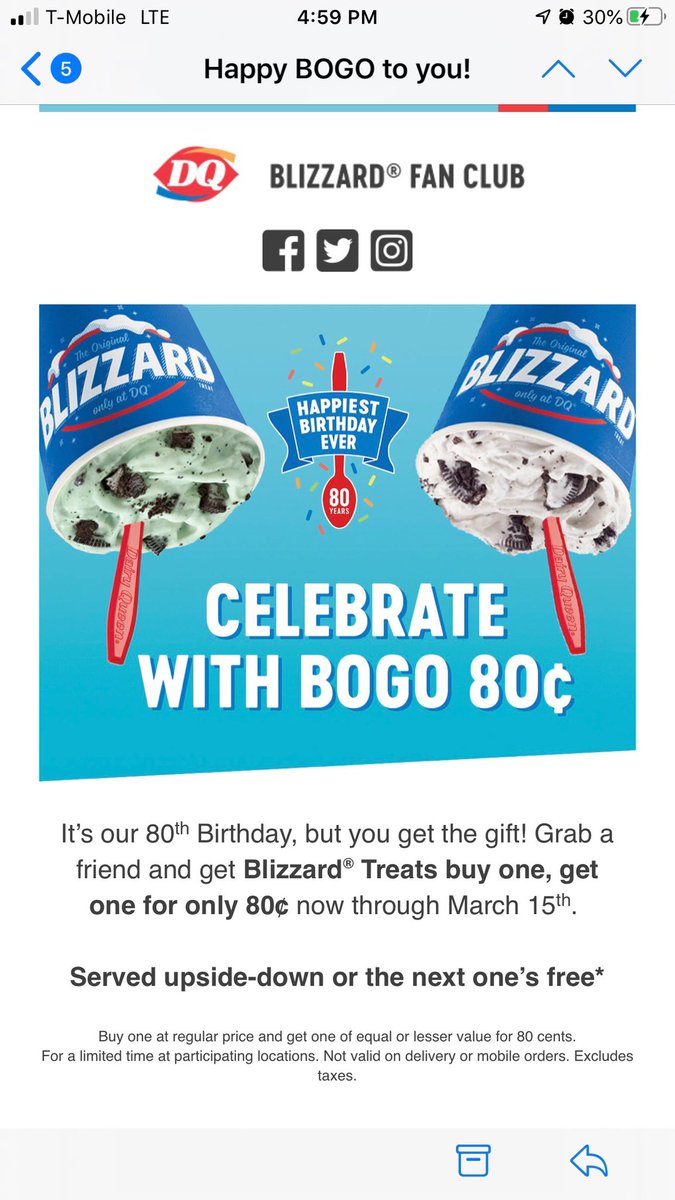 HIPAAqueen's tweet photo. I think I might go and get a Mint M&amp;M Blizzard. Who’s with me?  💕 https://t.co/0nOrZUDp3E