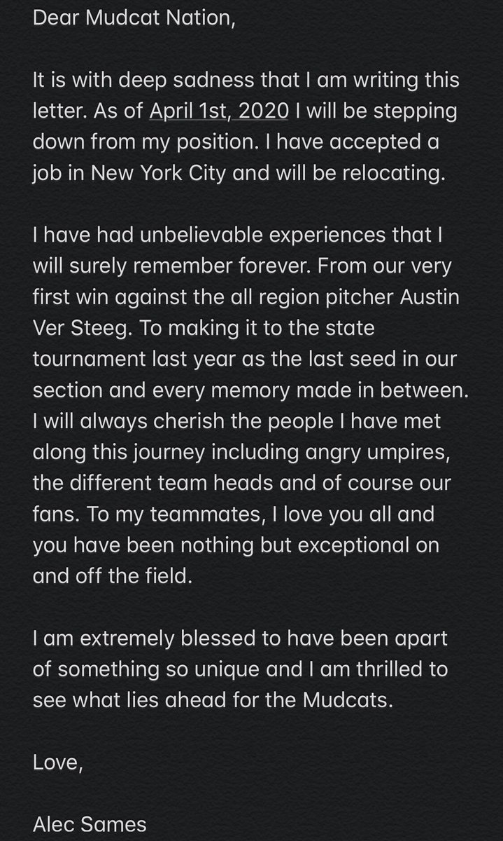 MMudcats's tweet photo. 🚨 BREAKING 🚨 
A few words from our Manager and Mudcat Founder... 
Mudcat nation is with heavy hearts and whiskers today 😿 
#KittyForever 💙🧡 
#KittyUp https://t.co/xgGCqIODfb