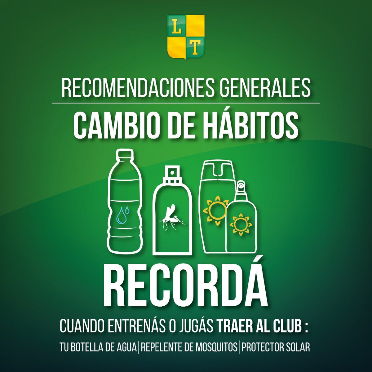clublostilos's tweet photo. #CuerpoMédico Recomendaciones generales preventivas del Departamento de Salud del club, principalmente en relación al Coronavirus y el Dengue.

Tené en cuenta que si en los últimos 14 días estuviste en países con circulación del virus, no podés venir al club. 👨‍🔬🔰 #SomosTodos https://t.co/NonaMf2f4E
