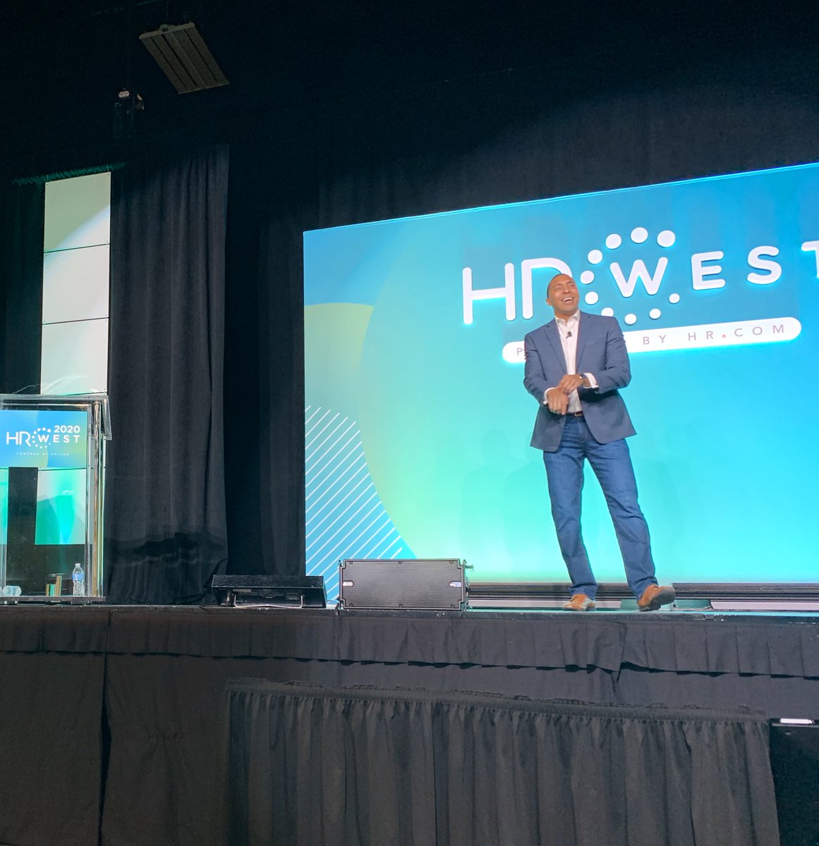 hrwestconf's tweet photo. “We’re in the right place.” Our workplaces are the best place to come together and share space with people who are different from us. This is so important as we work to understand others. —@TorinPerez1 at #HRWest20 https://t.co/dH0J7qMjt1