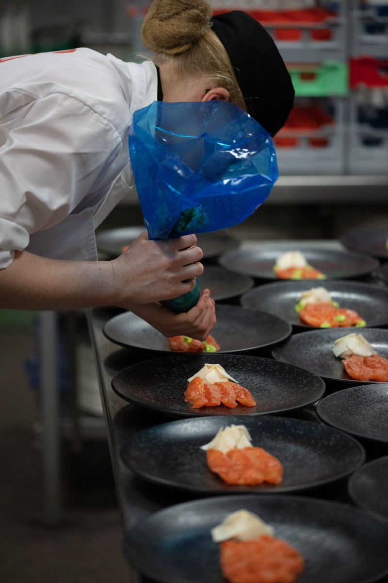 Wow! the first dish has just been served and it looks fabulous, our guests are in for a gastronomic treat tonight! Massive thanks to our partner Fin &amp; Feather for supplying all our Fish for the competition! #finandfeatherltd 🐟 #FCOTTheGallery #FcotGallery #farnboroughgram #H ...