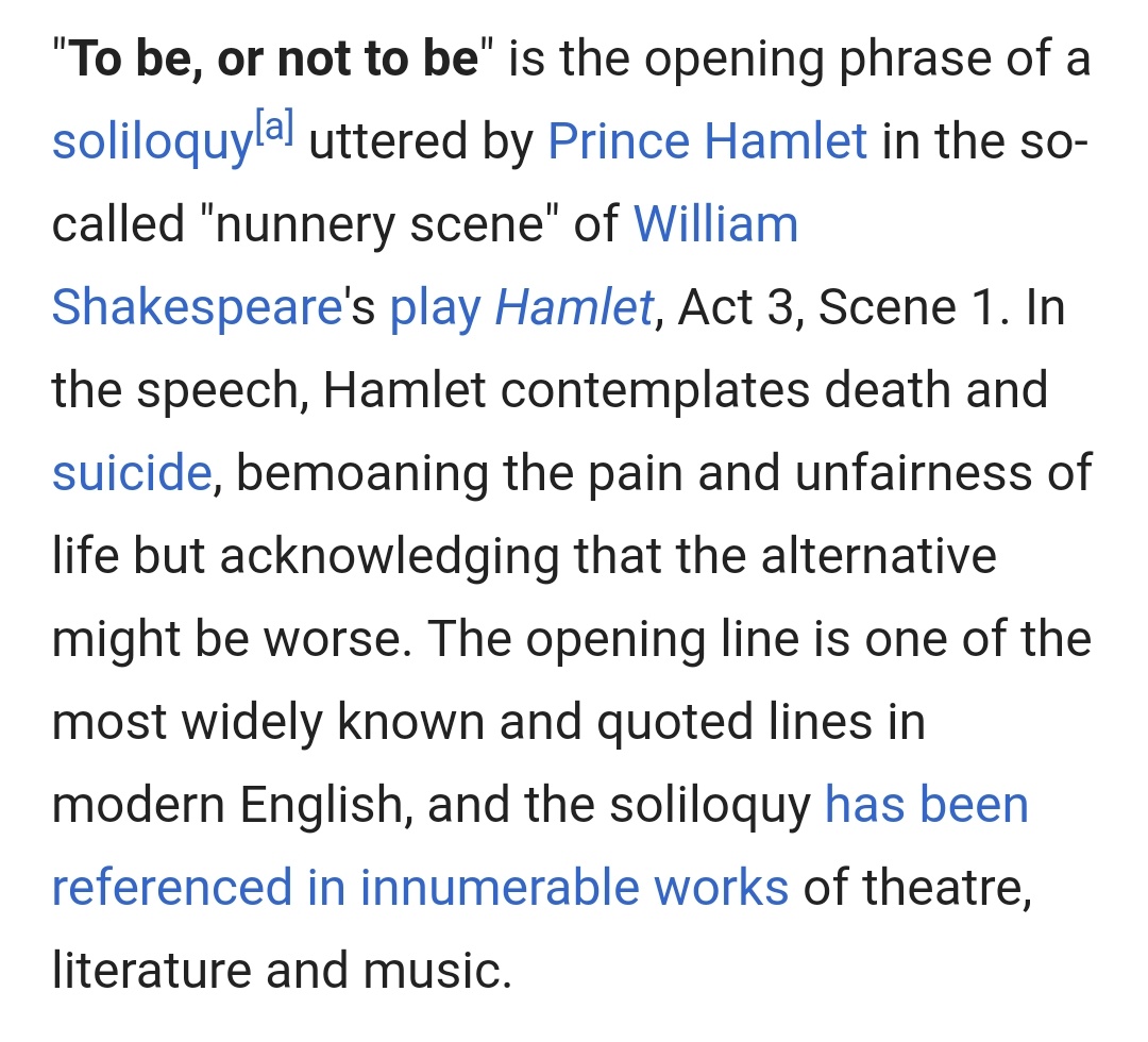 4.2 QUESTION↬ "To be, or not to be, that is the question"└ famous line from a play "Hamlet" by William Shakespeare