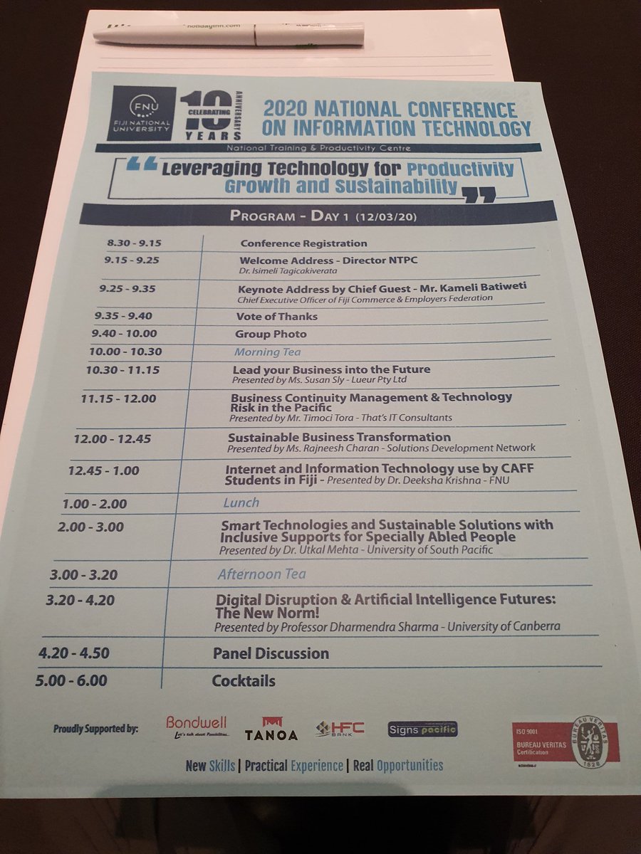 jimtora's tweet image. the stage is set for my 1st IT conference as a speaker for ThatsIT Consultants. @FNUFiji #BusinessContinuity #technologyrisk