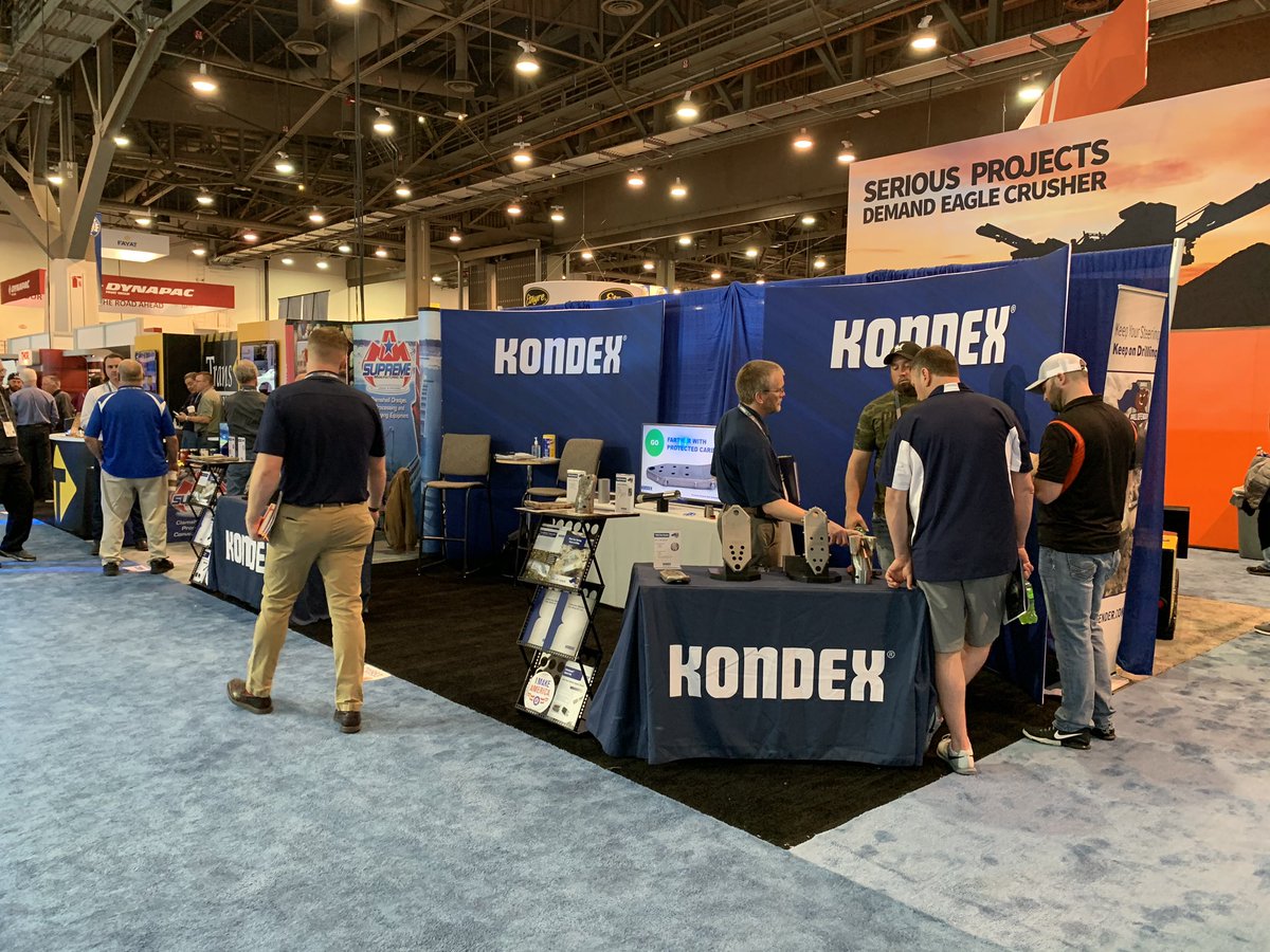 kondex's tweet photo. We’re in Vegas this week for North America’s largest construction show, CONEXPO-CON/AGG! Stop by Booth C30953 to see our laser clad HDD flat bits, cobble bits, starter rods, &amp; collars &amp; learn how laser cladding is outperforming traditional wear prevention methods #DrillDefender https://t.co/z3SLpFZwIG