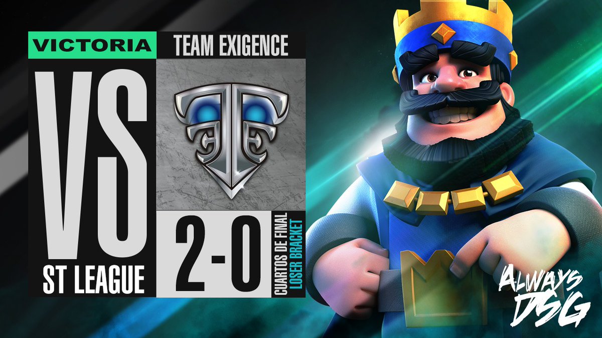 Ganamos 2-0 (3-0, 2-1) a <a href="/TExigence/">Team Exigence</a> y nos mantenemos con vida en el loser bracket de los playoffs de <a href="/STLEAGUE_CR/">ST LEAGUE</a>, entrando así en el top 4 de la competición

Perfecto regreso de <a href="/iFireStone_22/">ƒιяєѕтσηє👾</a> (3-0), con una barrida que abre el partido para culminar en 2v2, ¡GG! 🔥 

#AlwaysDSG