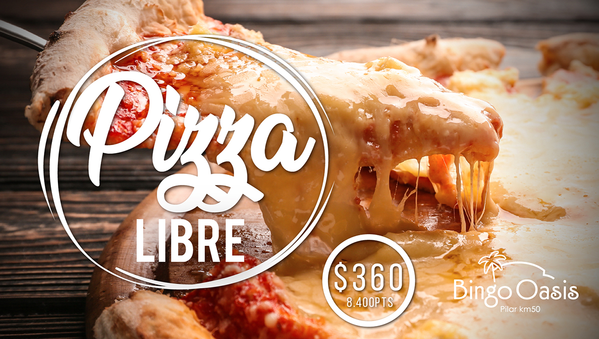 Disfrutá la mejor pizza libre, con riquísimas opciones a elección ¡Y noche de Karaoke!

Reservá tu mesa llamando al 0230-447-3630/31 Opción 3.

Sólo en #BingoOasis