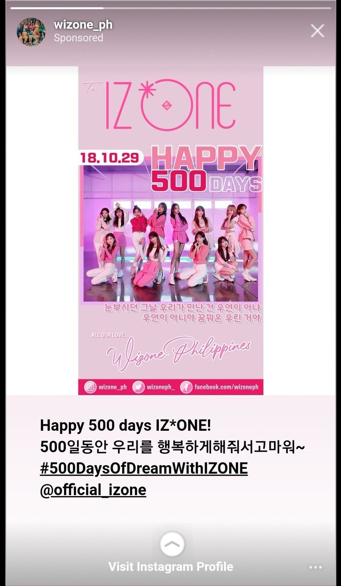 wizoneph_'s tweet photo. Facebook &amp; Instagram ADs for 500 days with IZ*ONE by yours truly 🥰

It's available in Philippines, Japan &amp; South Korea. Tag us if you see them on your timelines &amp; stories? 🥺

#500DaysofDreamWithIZONE 
@official_izone https://t.co/6i1Fmqk5Nn