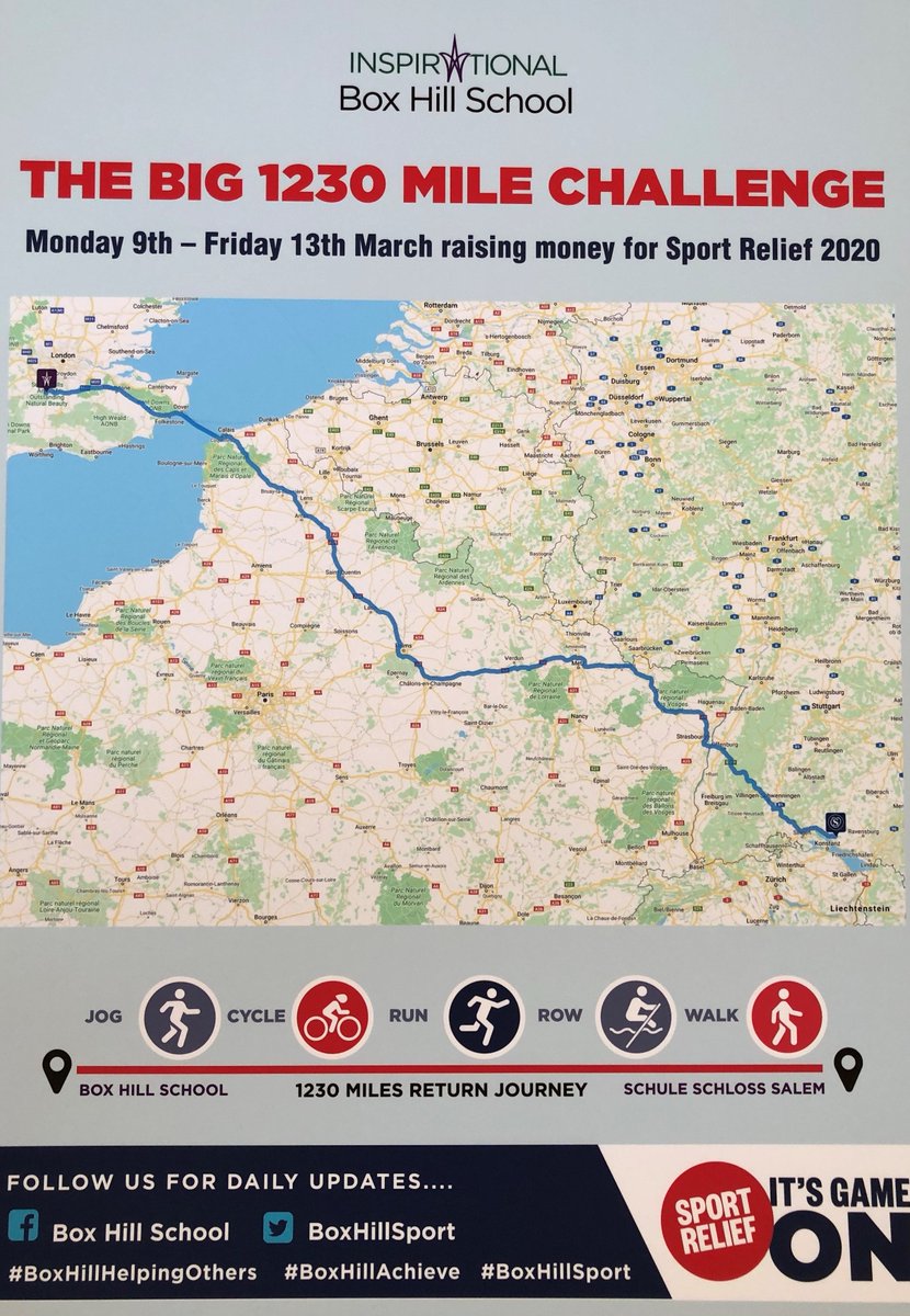 BoxHillSport's tweet photo. We have broken the 1000 mile barrier and are on our way home! A great team effort this afternoon from the sports teams and the walking and mountain biking co-curricular activities. @sportrelief #BoxHillHelpingOthers #BoxHillAchieve #BoxHillSport @boxhillschool https://t.co/XpXKfJ20ZA