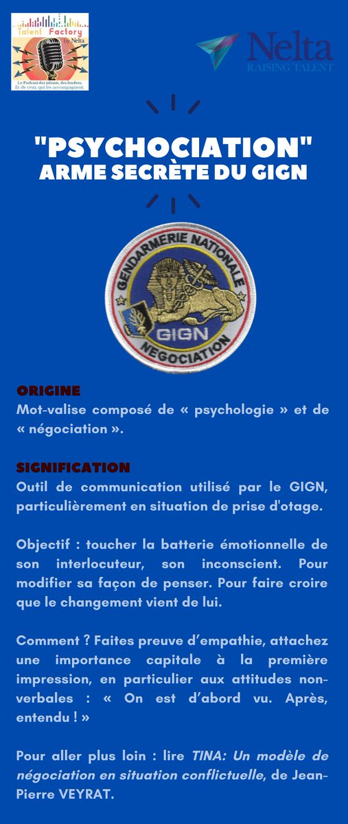 NeltaFrance's tweet photo. [PSYCHOCIATION]

Lors de son interview à la Talent Factory, @BernardThellier, ancien négociateur au GIGN, a développé ce concept, outil fondamental pour améliorer vos relations avec clients et employés 👇

Pour écouter son interview, cliquez ici : https://t.co/sLkNwLwwXX https://t.co/tWDrIBvVgu