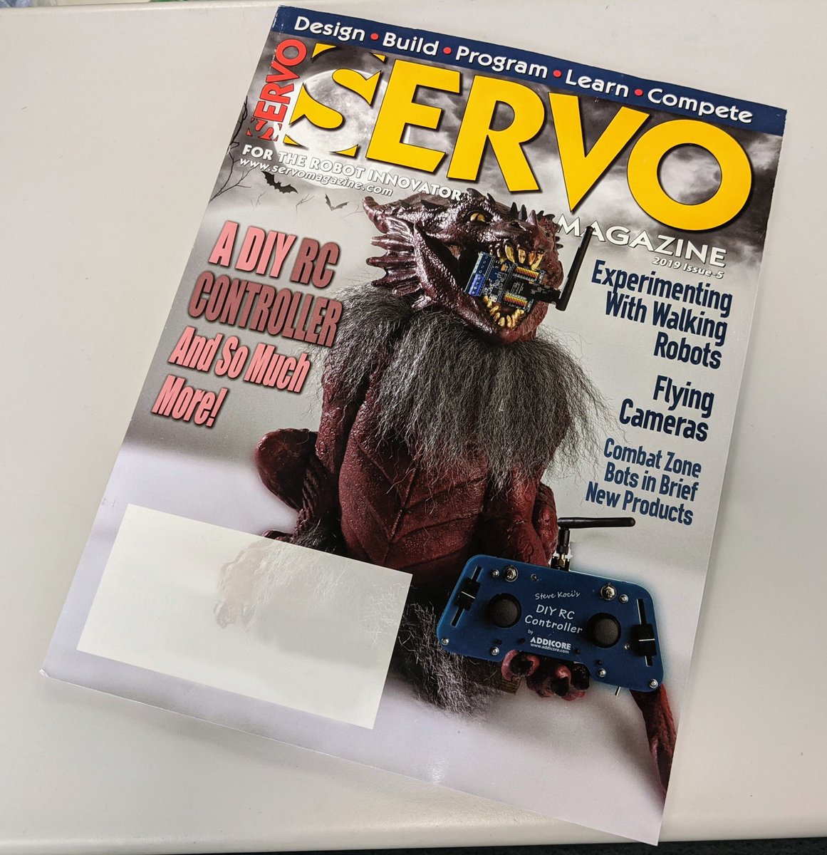 Addicore's tweet image. Our physical copy of @SERVOMagazine finally arrived with Addicore&apos;s DIY RC Controller on the cover! It&apos;s great to see it in print!

Learn more about it, and get one here addicore.com/DIYRCController 

#animatronics #diyanimatronics #robot #robotics #makers #DIY #electronics
