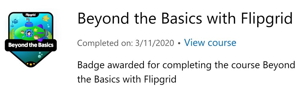 RithP_02222312's tweet photo. Just earned my Beyond the Basics with Flipgrid on the Microsoft Educator Center! @MicrosoftEDU @gemsnms_alkhail @Fatima_Martin @rilben10 https://t.co/YvevrI6Aqj