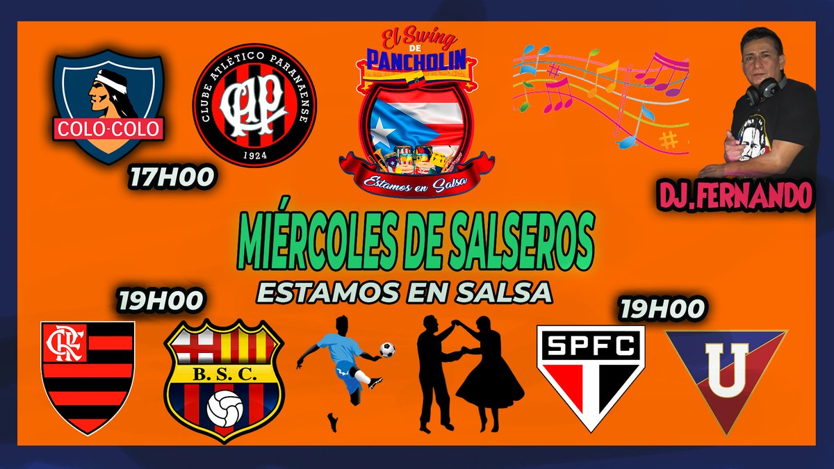 SwingdPancholin's tweet photo. PERSONAL SALSERO HOY ESTAMOS CON SALSA Y FUTBOL
 @SwingdPancholin  ABIERTO DESDE LAS 17H00 EN CONTROLES #DJFERNANDO .....CC.ALBOCENTRO 5 LOCALES 8-9-10... TE INVITA Francisco Davila https://t.co/upbka754sm