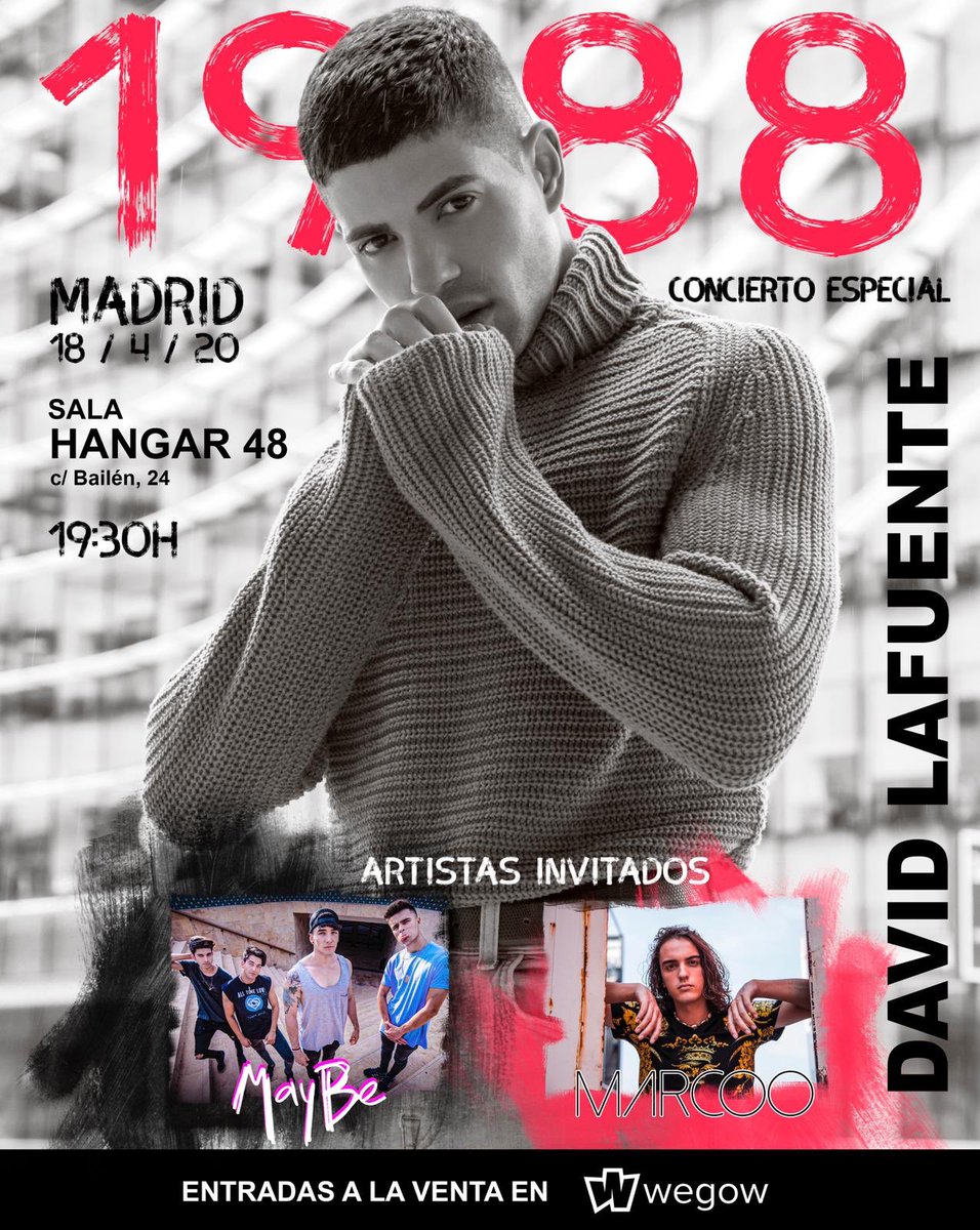 Nataliath's tweet photo. ⚠️⚠️Cambios en el Concierto de @DavidLafuente en MADRID . Sala HABGAR 48 el día 18/04/2020 entradas ya a la venta en 👉https://t.co/BkB2h2WRQf⚠️⚠️⚠️ https://t.co/dlXmTOlR0I