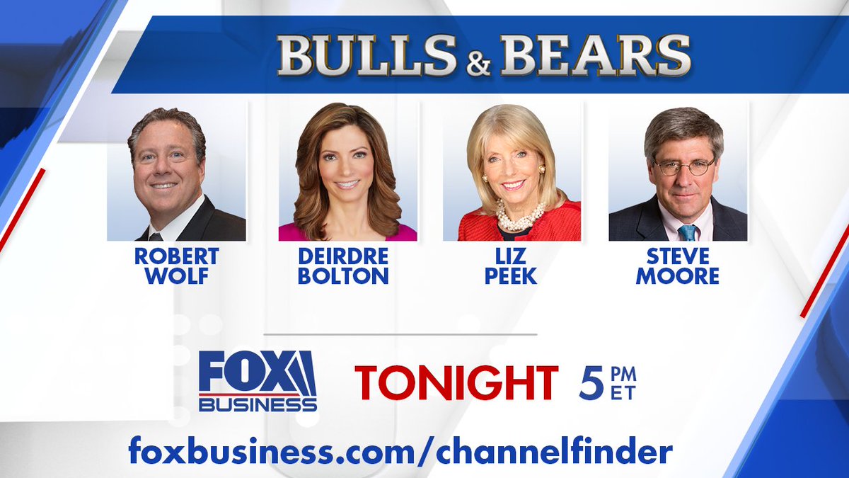 Tonight on Bulls &amp; Bears <a href="/robertwolf32/">Robert Wolf</a>, <a href="/DeirdreBolton/">Deirdre Bolton</a>, <a href="/lizpeek/">Liz Peek</a>, and <a href="/StephenMoore/">Stephen Moore</a> join <a href="/DavidAsmanfox/">David Asman</a> to tackle all the big news of the news of the day! We're bringing you the latest on the 2020 race, wild market swings, coronavirus stimulus, and much more! Tune in at 5pm ET!