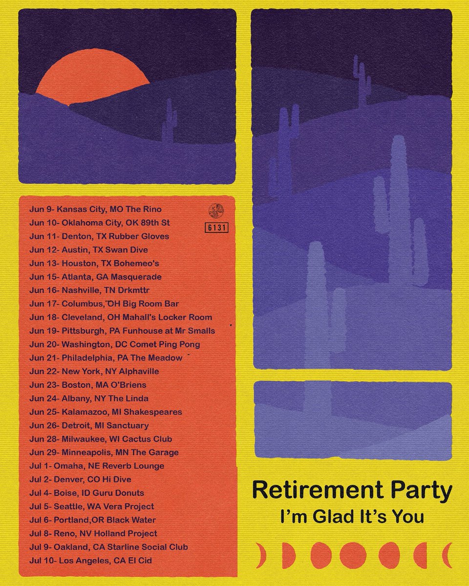 RETIREMENT PARTY + IGIY SUMMER 2020

Beyond excited to be supporting Retirement Party this summer. Tickets on sale Friday 3/13 at 1pm EST. See you soon! ☀️🌒✌️