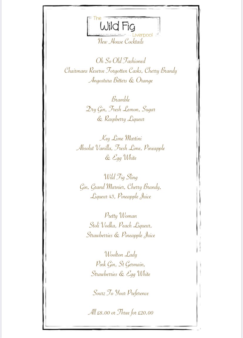 OwensLiverpool's tweet photo. Our NEW House Cocktails List has arrived! 🤗

3 for £20 (Or £8 each) 🍸 

https://t.co/73sVMNxZj1 🍹 

#wildfig #liverpool #childwall #cocktails #nightout #outout #enjoy #date #friends https://t.co/LbSWP12lrS