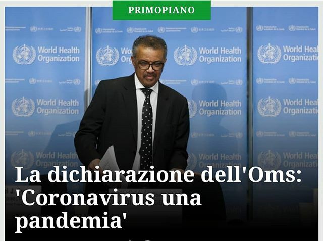 PaoloBignami's tweet photo. #Coronavirus confirmed as pandemic #pandemia https://t.co/lP2ZvwHl0f https://t.co/n8N5Qu260J
