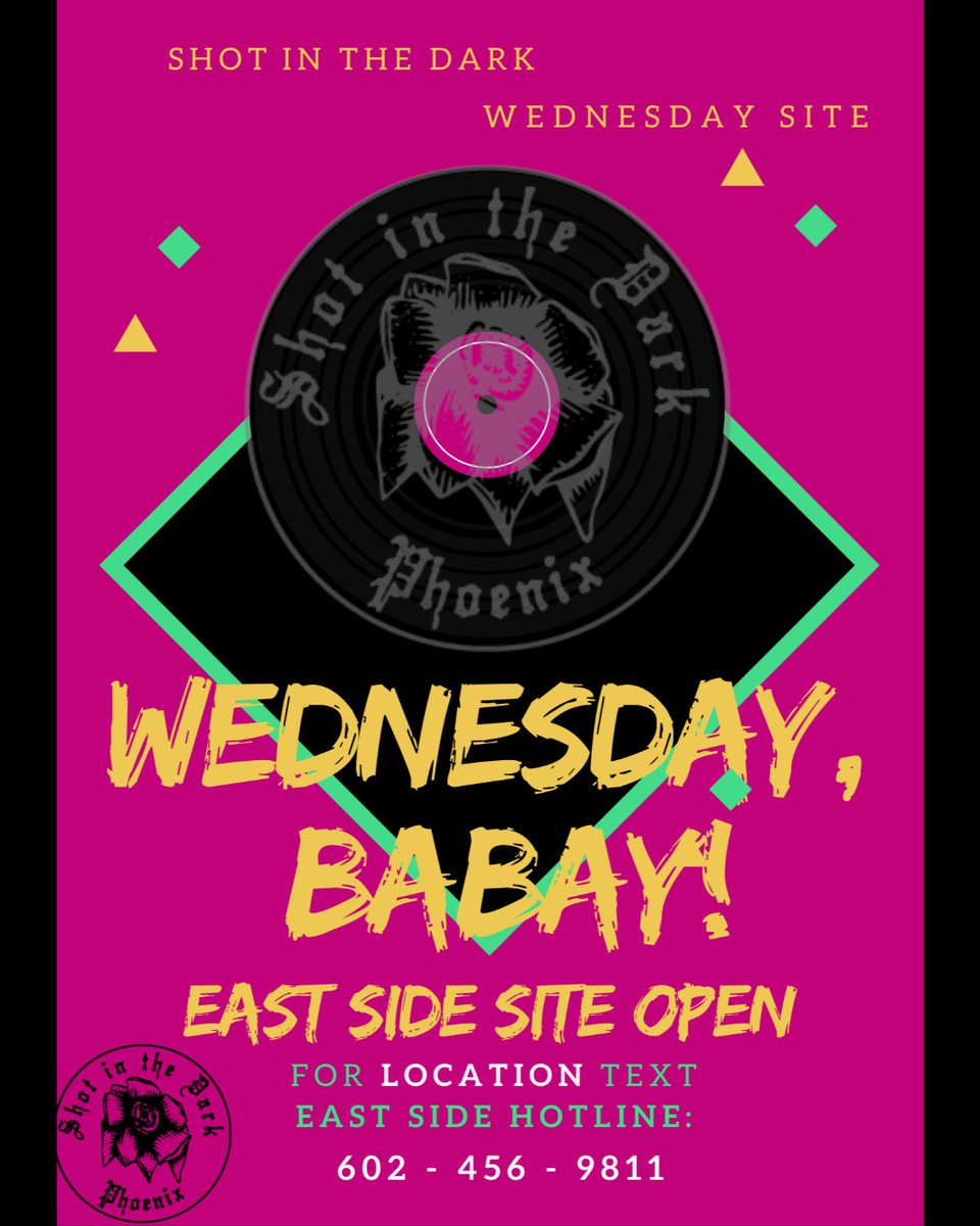 sitdaz's tweet photo. It's Wednesday, you know what that means! Shot in the Dark site is OPEN! East side today, text 602-456-9811 for time and location and we'll meet you there tonight 🤙#harmreduction #carrynaloxone #syringeaccess https://t.co/YAGT9ZW3yY
