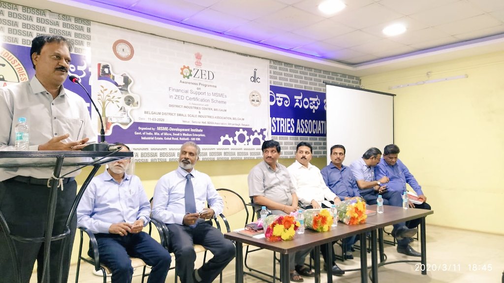 BgmDist's tweet photo. Today on 11th March 2020, BDSSIA, MSME-DI, Hubli, &amp; DIC Belagavi jointly organised Awareness Program on "ZED Certification Scheme" at BDSSIA Convention Hall, Udyambag, Belagavi.@BgmDist https://t.co/PEeZ7on3Ew