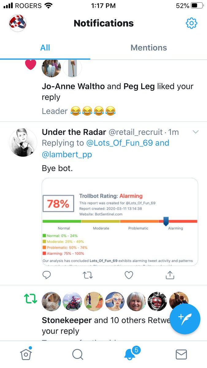 <a href="/retail_recruit/">Under the Radar🇨🇦</a> 
You just blocked 👇👇👇👇
<a href="/Lots_Of_Fun_69/">PATRIOT</a> is no BOT. LMAO 🤣 
Don’t think your tester works very well lol. 
Bots can’t DM or POST GIFs. But I guess would know that if you were smart enough. 

Have a great day 😂😂😂😂

UNDER THE RADAR 😳😂😂😂