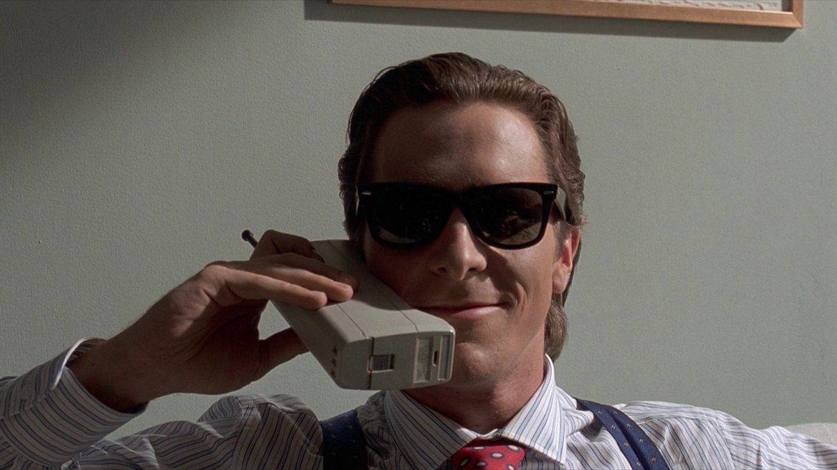 Factsonfilm's tweet photo. For his role as Patrick Bateman in 'American Psycho' (2000), Christian Bale was inspired by Tom Cruise, in which Bale was struck by the star's 'very intense friendliness with nothing behind the eyes' https://t.co/J2S3jfpEZw