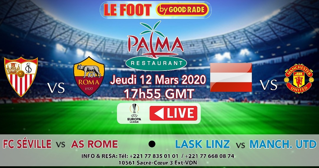 good_rade's tweet photo. VENEZ SUIVRE LES MATCHS EUROPA LEAGUE AU PALMA BY GOOD RADE LE JEUDI 12 MARS A 15H 55 GMT SUR ECRANS GEANTS ET LCD https://t.co/xrUePVzsD6
