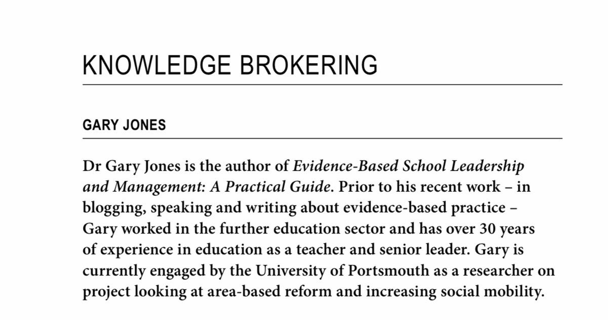 JaneFlood14's tweet image. @DrGaryJones provides plenty of ideas about knowledge mobilisation in his chapter in the soon to be published The Research Informed Teaching Revolution from @JohnCattEd by @ChrisBrown1475 and @JaneFlood14 #Teachingrevolution