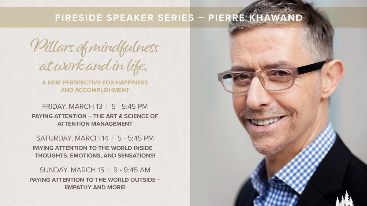 I'll be speaking at three fireside talks this Fri., Sat., and Sun. at @canyonranch in #Woodside. 

Come join me for a new perspective on the pillars of mindfulness and life, and the art and science of paying attention. 

canyonranch.com/woodside

#canyonranchwoodside #mindfulness