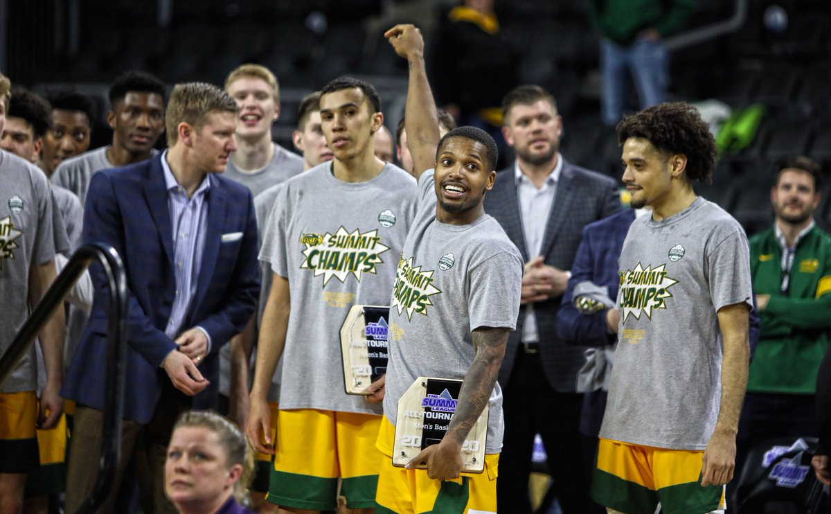 Tyson Ward &amp; Vinnie Shahid both scored 64 points in the Summit League Tournament, averaging 21.3 per game.

This is a photo of Vinnie asking them to give Tournament MVP to Tyson instead.