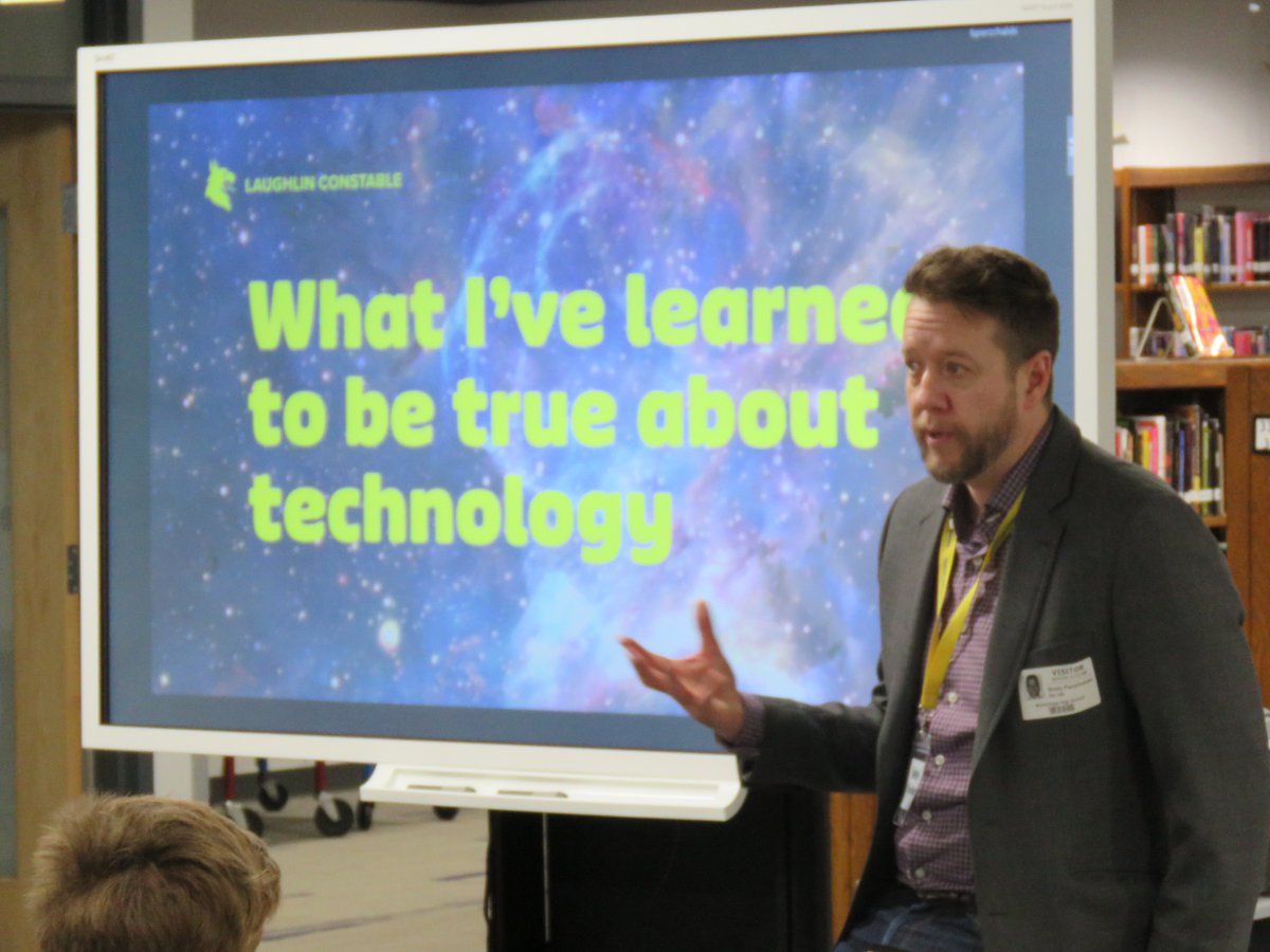 MHSITAcademy's tweet photo. Brady Pierzchalski of @LaughlinAgency talks to our IT Academy Juniors about working in IT. https://t.co/i2foPWhHxt