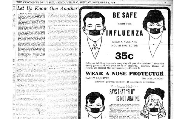 These ads ran in the newspapers in 1919 during the Spanish Flu.