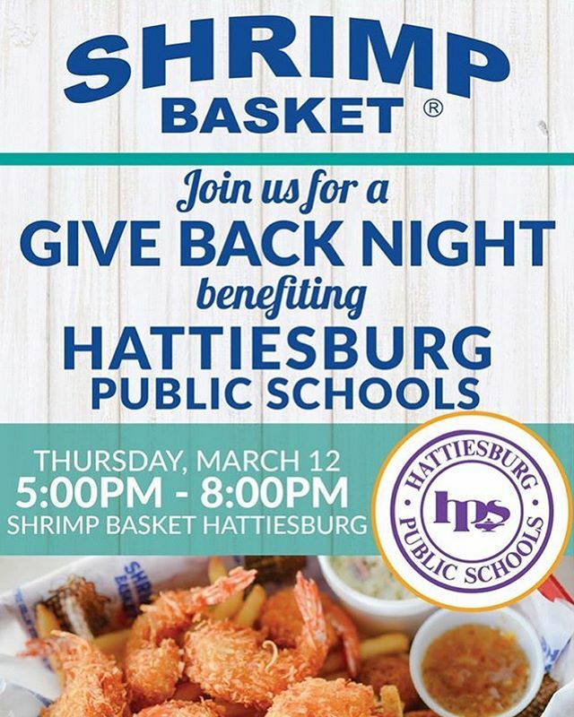 HawkinsElem's tweet photo. @HPSDSup Can't decide what to do for dinner? Join us at Shrimp Basket this Thursday for Spirit Night!
Mention Hattiesburg Public School District when ordering. A percentage of the proceeds will go towards Hattiesburg Public School District. https://t.co/tnTyxM2g7t