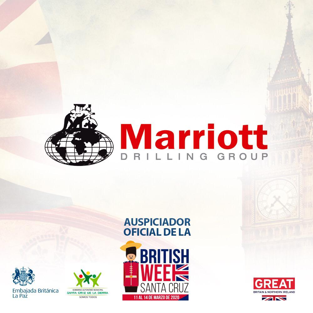 jeffglekin's tweet photo. Muchas gracias a Marriott Drilling, auspiciador de la inauguración de la semana británica, del concurso de bandas “Ivasion Británica” de la inauguración de la “Plaza Gran Bretaña” de la British Week Santa Cruz.
#UKinSCZ
#BritishWeekSCZ https://t.co/Kzfe9TKgJL