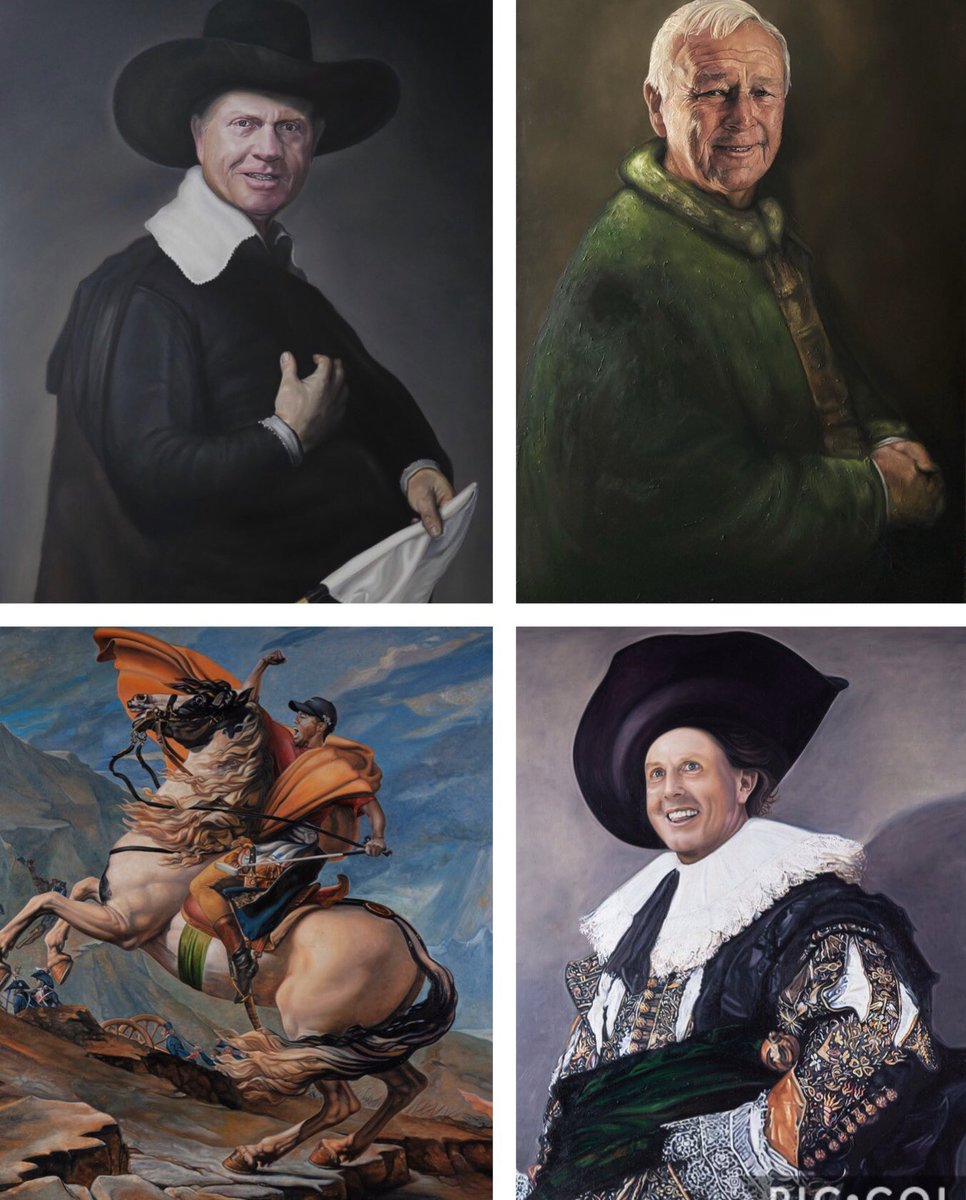 LandersArt's tweet photo. Hi guys. Here’s my paintings of some winners of the @TheMasters As old master paintings. I’m looking to get enough momentum to put on an exhibition and carry on with my art🤞🏼Any retweets, etc are so appreciated! @TigerWoods @PhilMickelson @jacknicklaus @ArnoldPalmer @GolfDigest https://t.co/64nmqMC4zu