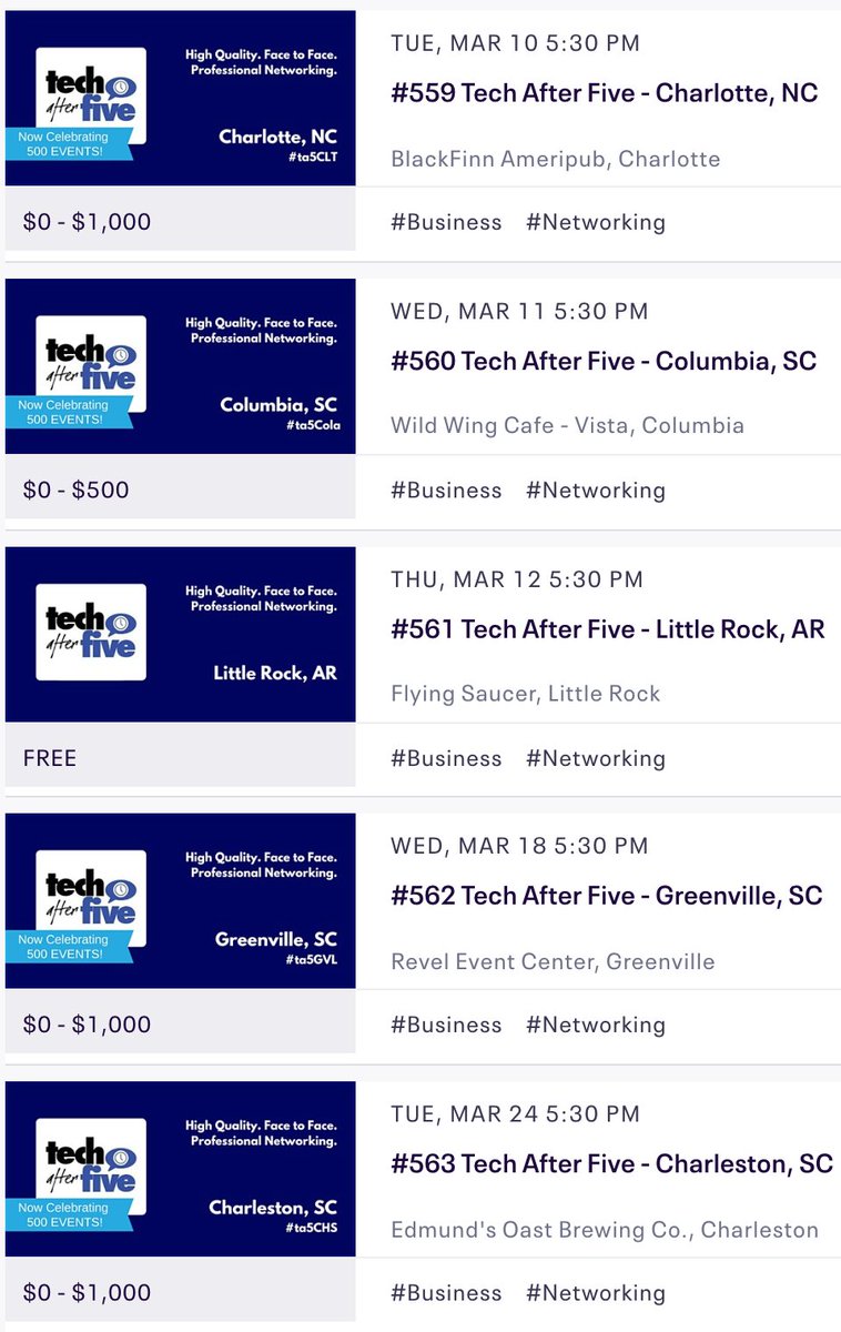 TechAfterFive's tweet photo. We share your concern. See what we're doing about it. Come to our events, tonight in Columbia, tomorrow in Little Rock -- if it makes sense for you and our community. #ta5cola #ta5LR https://t.co/lLH2suHTO0 https://t.co/yO2Yf3ax9v
